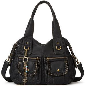 Worldlyda Handbags Top-Handle Hobo Purse Roomy Multi Pocket XD